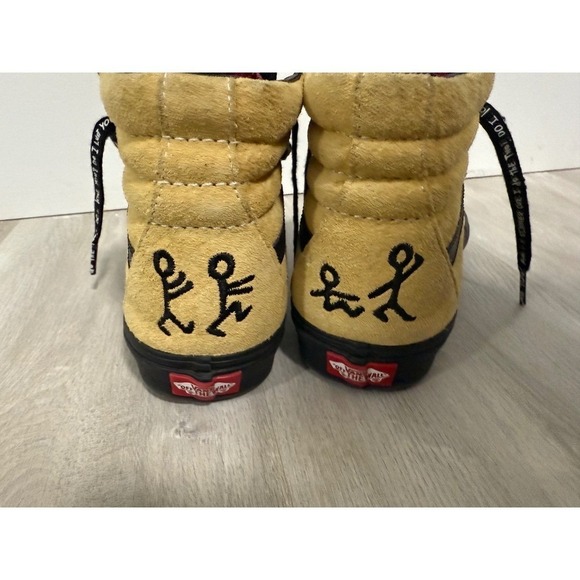 Vans Sk8 Hi Yellow Suede Mens Shoes Custom Artwork Bonita Applebum Size 8 main image 5
